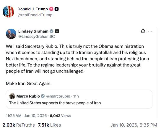 Трамп зробив провокаційну заяву про 'свободу Ірану'